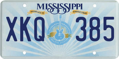 MS license plate XKQ385