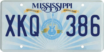 MS license plate XKQ386