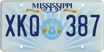MS license plate XKQ387