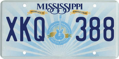 MS license plate XKQ388