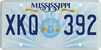 MS license plate XKQ392