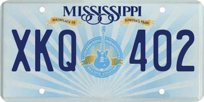 MS license plate XKQ402