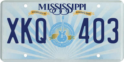 MS license plate XKQ403