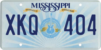 MS license plate XKQ404