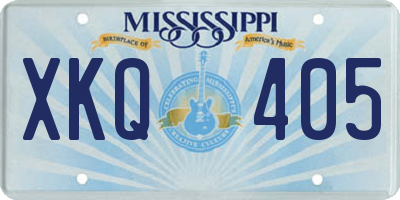 MS license plate XKQ405