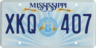 MS license plate XKQ407