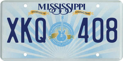 MS license plate XKQ408