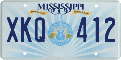 MS license plate XKQ412