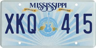 MS license plate XKQ415