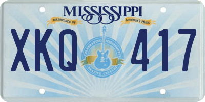 MS license plate XKQ417