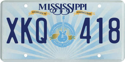 MS license plate XKQ418