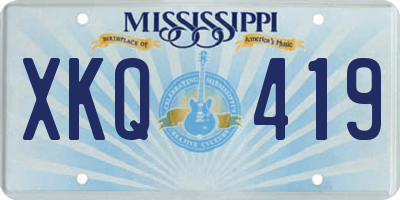 MS license plate XKQ419
