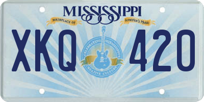 MS license plate XKQ420