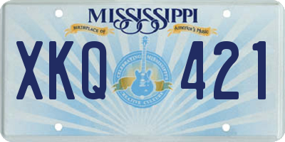 MS license plate XKQ421