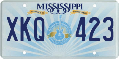 MS license plate XKQ423