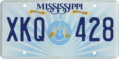 MS license plate XKQ428