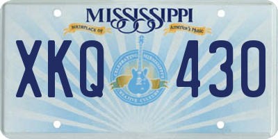 MS license plate XKQ430