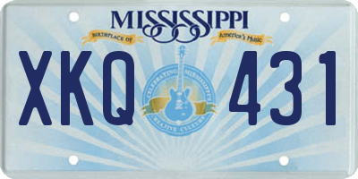 MS license plate XKQ431