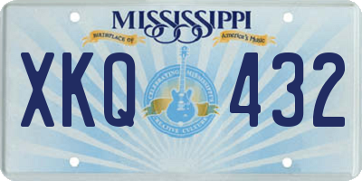 MS license plate XKQ432