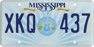MS license plate XKQ437