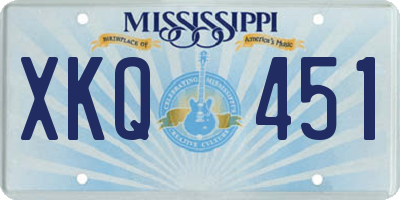 MS license plate XKQ451