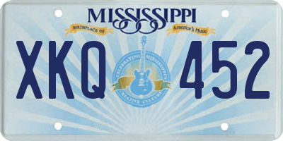 MS license plate XKQ452