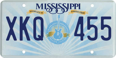 MS license plate XKQ455