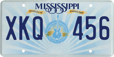 MS license plate XKQ456