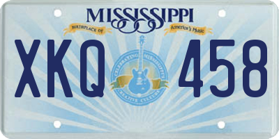 MS license plate XKQ458