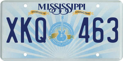 MS license plate XKQ463