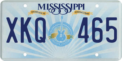 MS license plate XKQ465