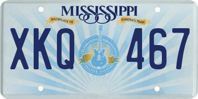 MS license plate XKQ467