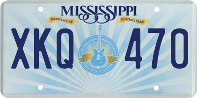 MS license plate XKQ470
