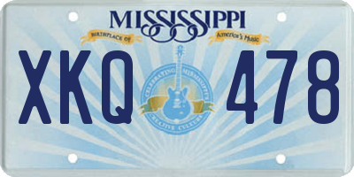 MS license plate XKQ478