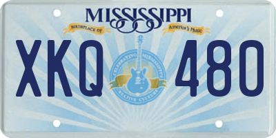 MS license plate XKQ480