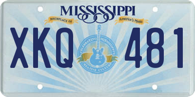 MS license plate XKQ481