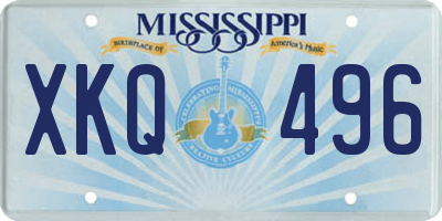 MS license plate XKQ496