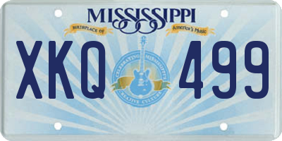 MS license plate XKQ499