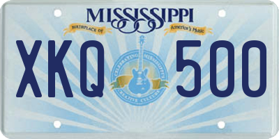 MS license plate XKQ500