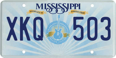 MS license plate XKQ503