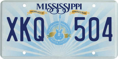 MS license plate XKQ504