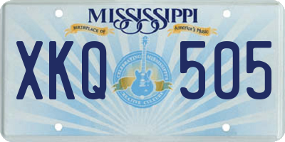 MS license plate XKQ505