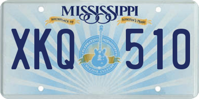 MS license plate XKQ510