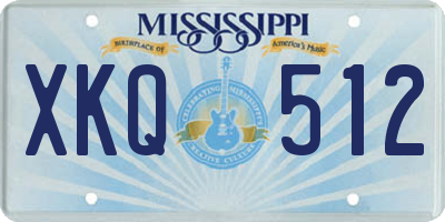 MS license plate XKQ512