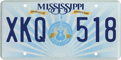 MS license plate XKQ518