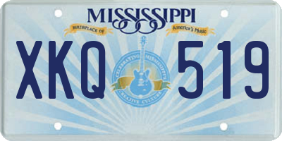 MS license plate XKQ519