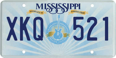 MS license plate XKQ521