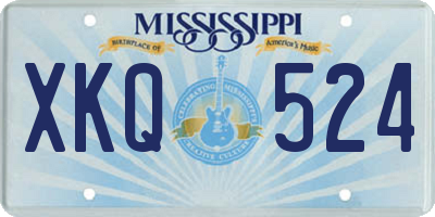 MS license plate XKQ524