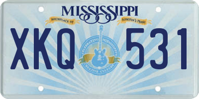 MS license plate XKQ531