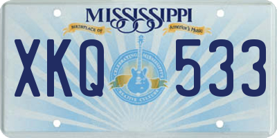 MS license plate XKQ533